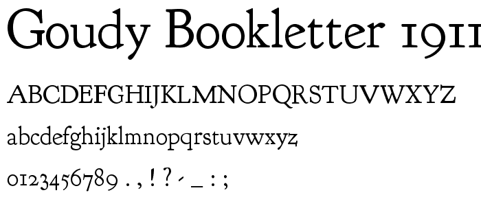 Goudy Bookletter 1911 police